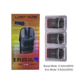 Lost Vape E-Plus Dual Mesh Pod Cartridge 3pcs/pack